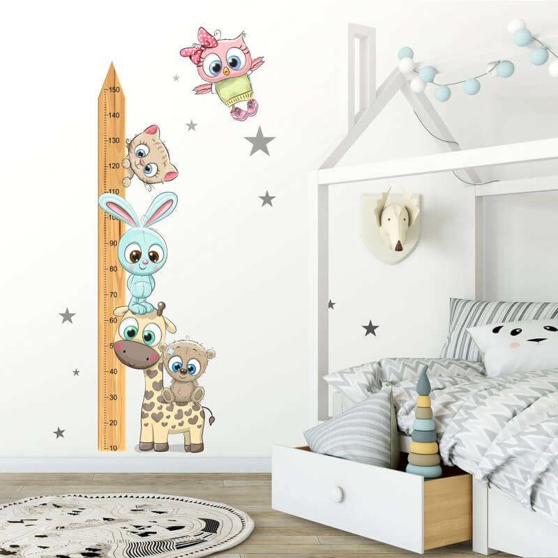 Дитячий ростомір 150 см із тваринками CUTE2